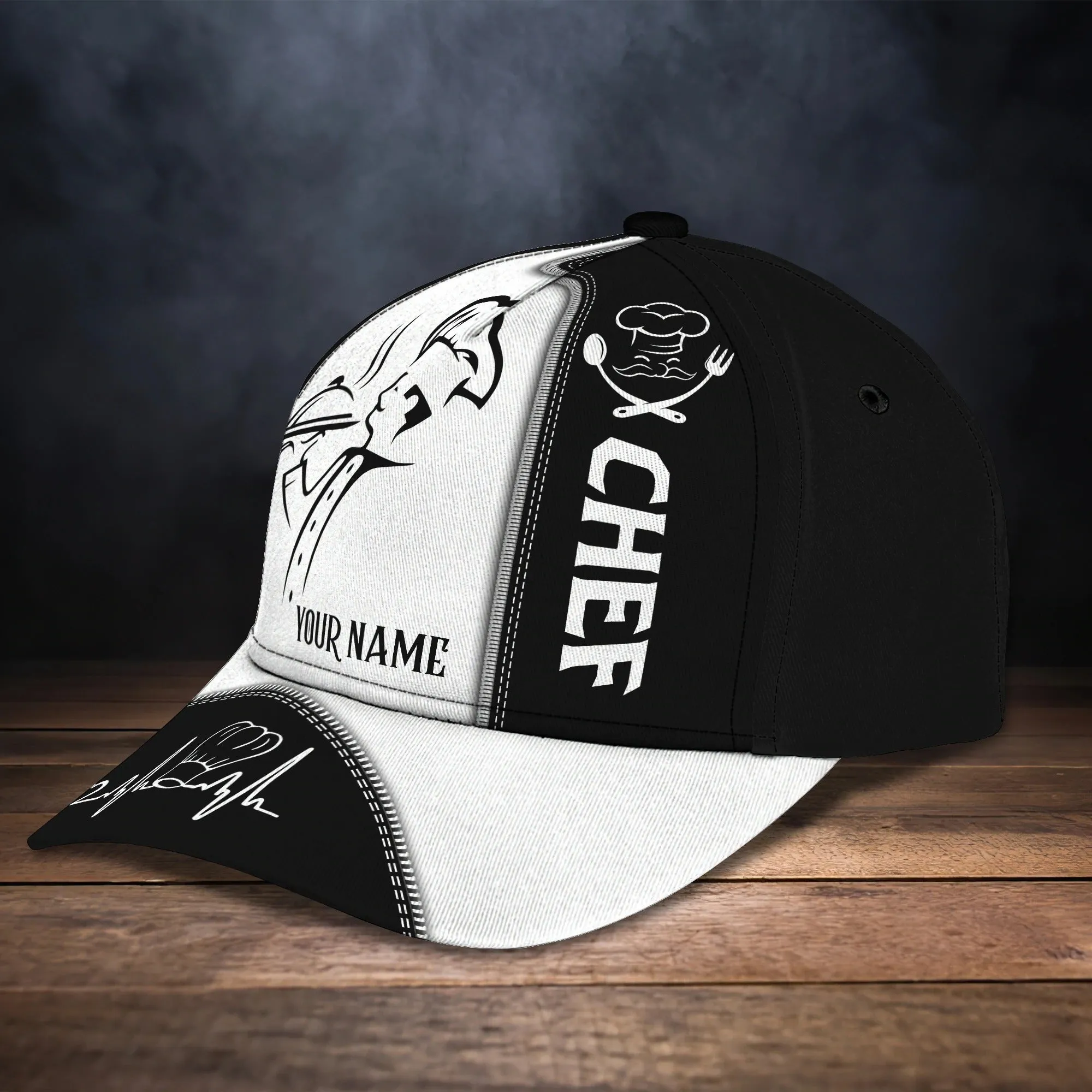 Personalized 3D Baseball Chef Caps, Classic Cap For Master Chef, Cooking Lover 3D Cap Hat
