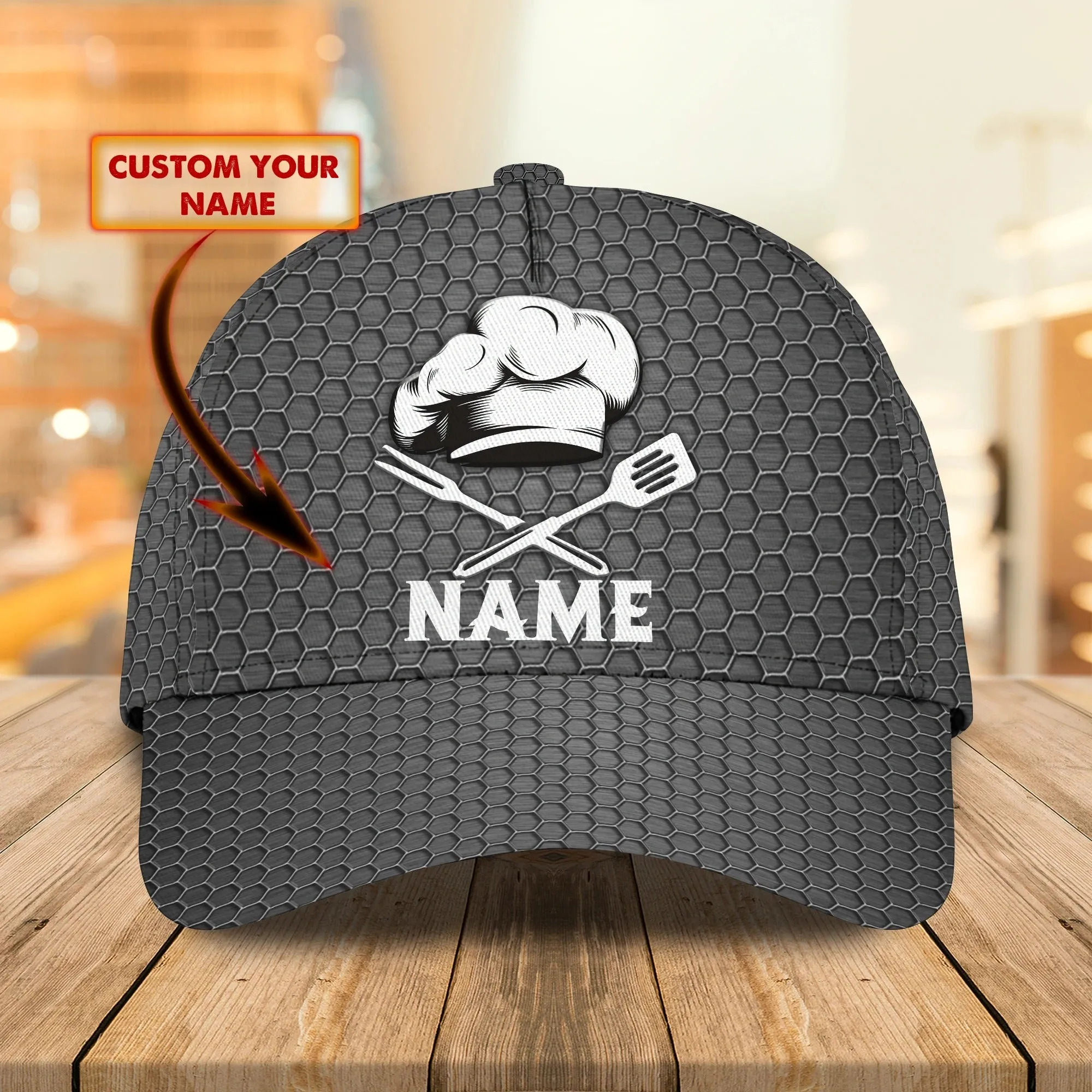 Personalized 3D Baseball Chef Caps, Classic Cap For Master Chef, Cooking Lover 3D Cap Hat