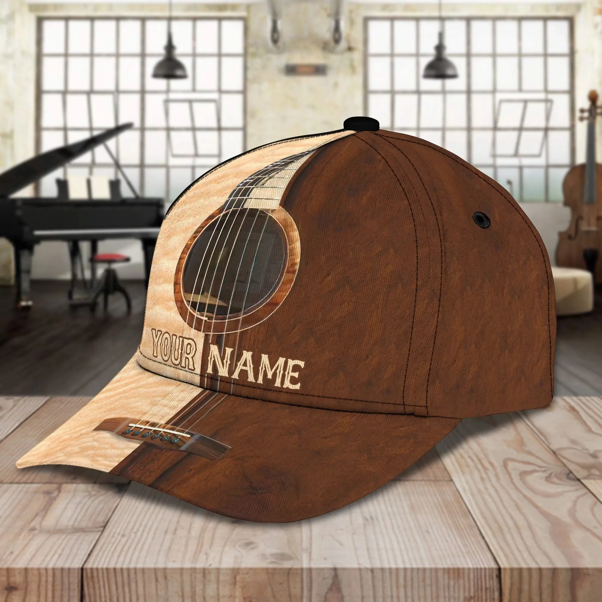 Personalized Guitar 3D Full Print Cap Hat For Musican, Guitarist, Music Is My Second Language, Music Lover Gift