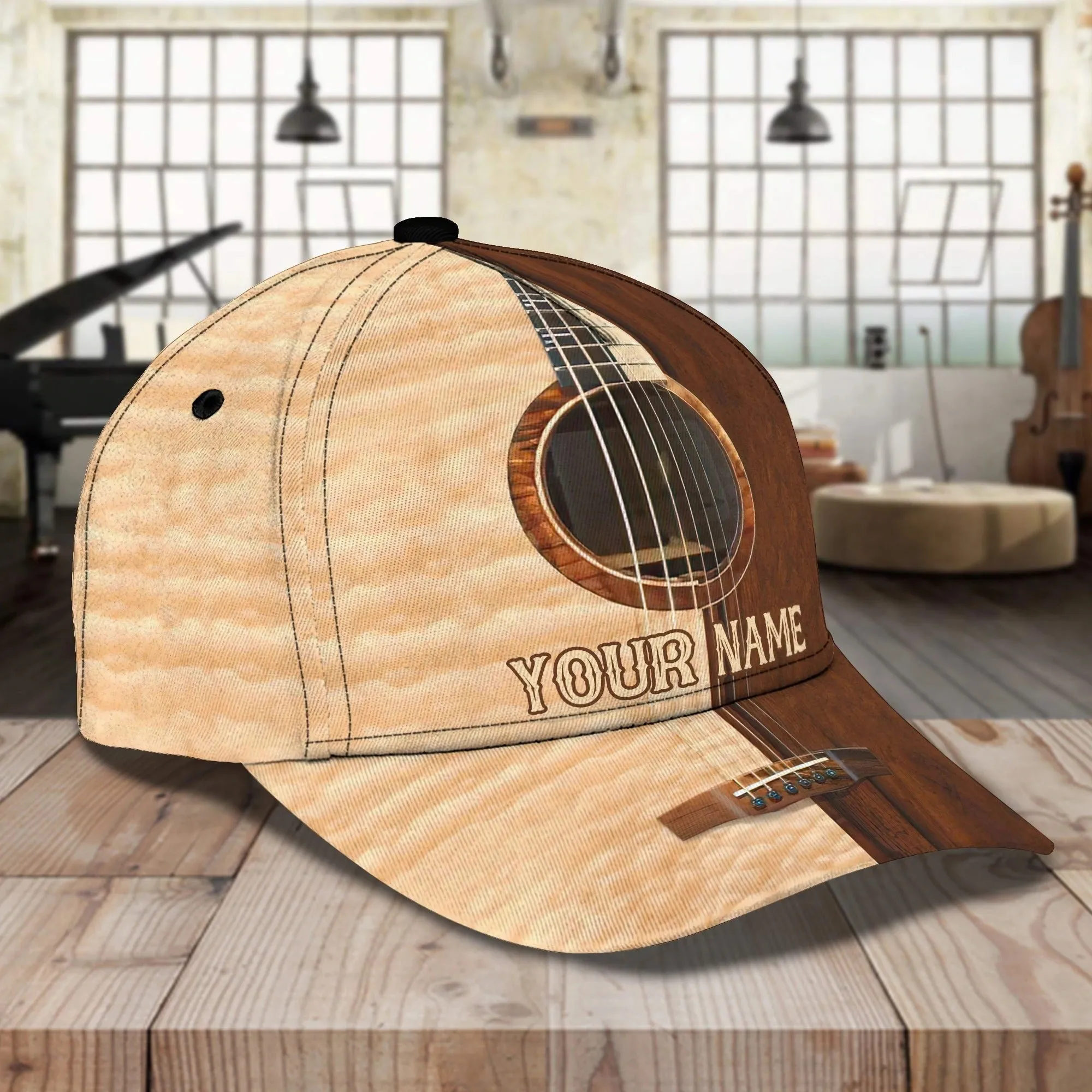 Personalized Guitar 3D Full Print Cap Hat For Musican, Guitarist, Music Is My Second Language, Music Lover Gift
