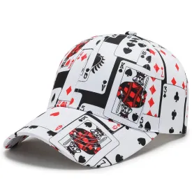 Poker Letters print Baseball Caps for men women cotton Casual sport Snapback cap hat fashion Hip Hop Caps