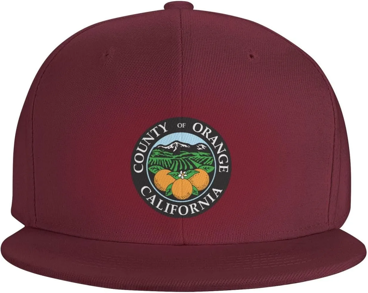 POOEDSO Seal of Orange County, California Snapback Hats for Men Baseball Cap Trucker Hat Flat Brim Hats