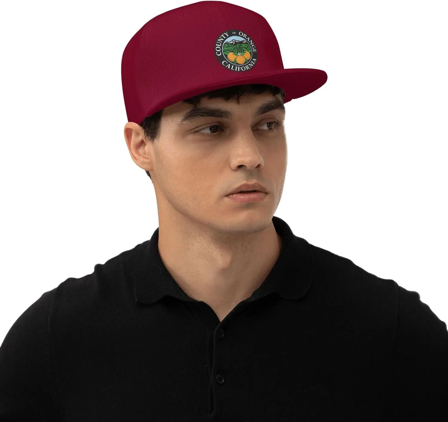 POOEDSO Seal of Orange County, California Snapback Hats for Men Baseball Cap Trucker Hat Flat Brim Hats
