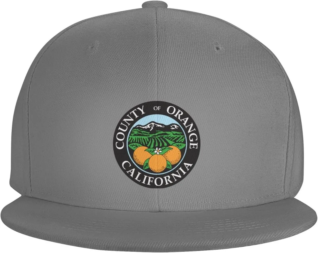 POOEDSO Seal of Orange County, California Snapback Hats for Men Baseball Cap Trucker Hat Flat Brim Hats