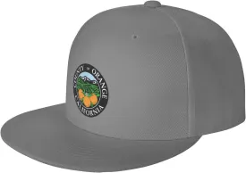 POOEDSO Seal of Orange County, California Snapback Hats for Men Baseball Cap Trucker Hat Flat Brim Hats