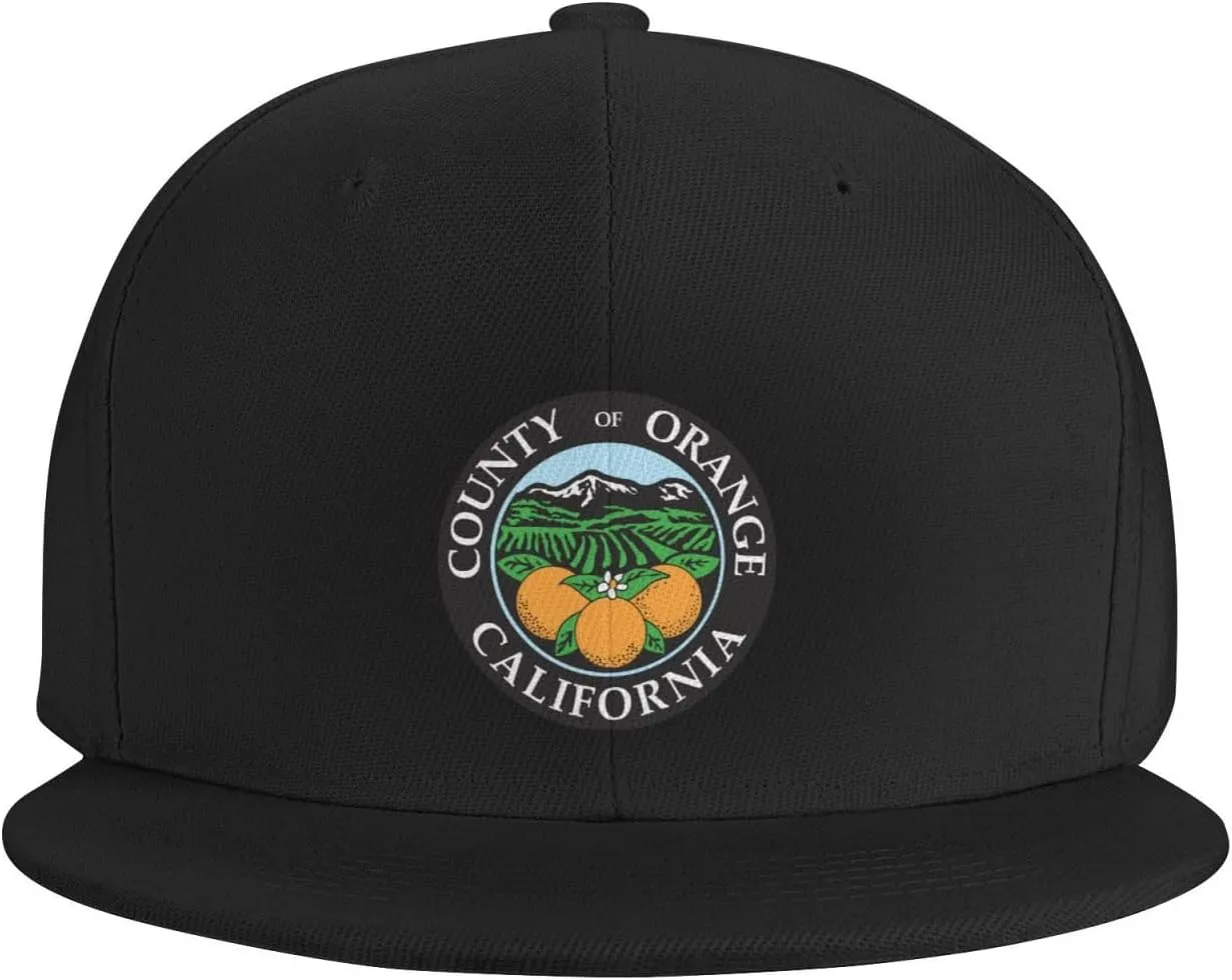POOEDSO Seal of Orange County, California Snapback Hats for Men Baseball Cap Trucker Hat Flat Brim Hats