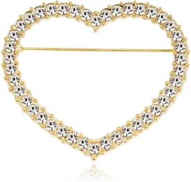 ROFARSO Heart Brooch Pins for Women Feminist Fashion Jewelry with Rhinestone Crystal, Accessory for Shawl Scarf Buckle Sweater Cardigan, Gift for Women Mother Bride Girl