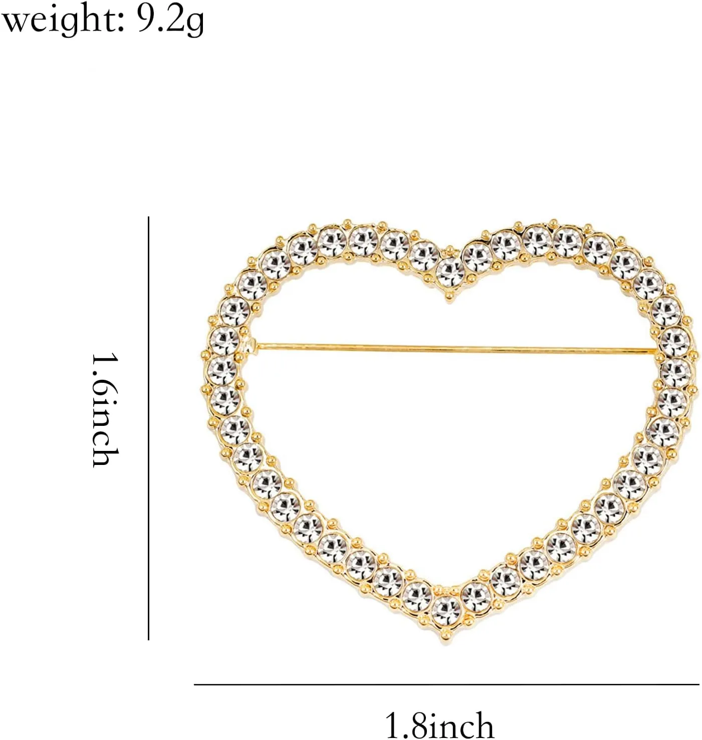 ROFARSO Heart Brooch Pins for Women Feminist Fashion Jewelry with Rhinestone Crystal, Accessory for Shawl Scarf Buckle Sweater Cardigan, Gift for Women Mother Bride Girl