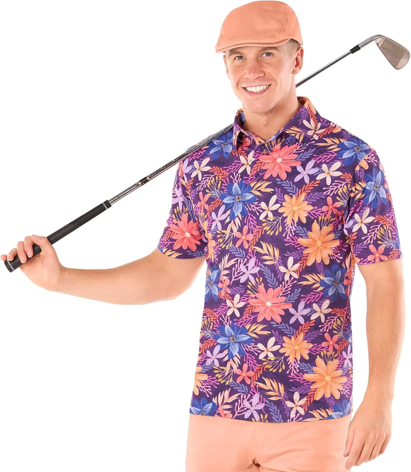 Royal & Awesome Pastel Golf Hats Men, Funny Golf Hats, Mens Newsboy Cap, Flat Cap Style, Bright Pastel Design, One Size