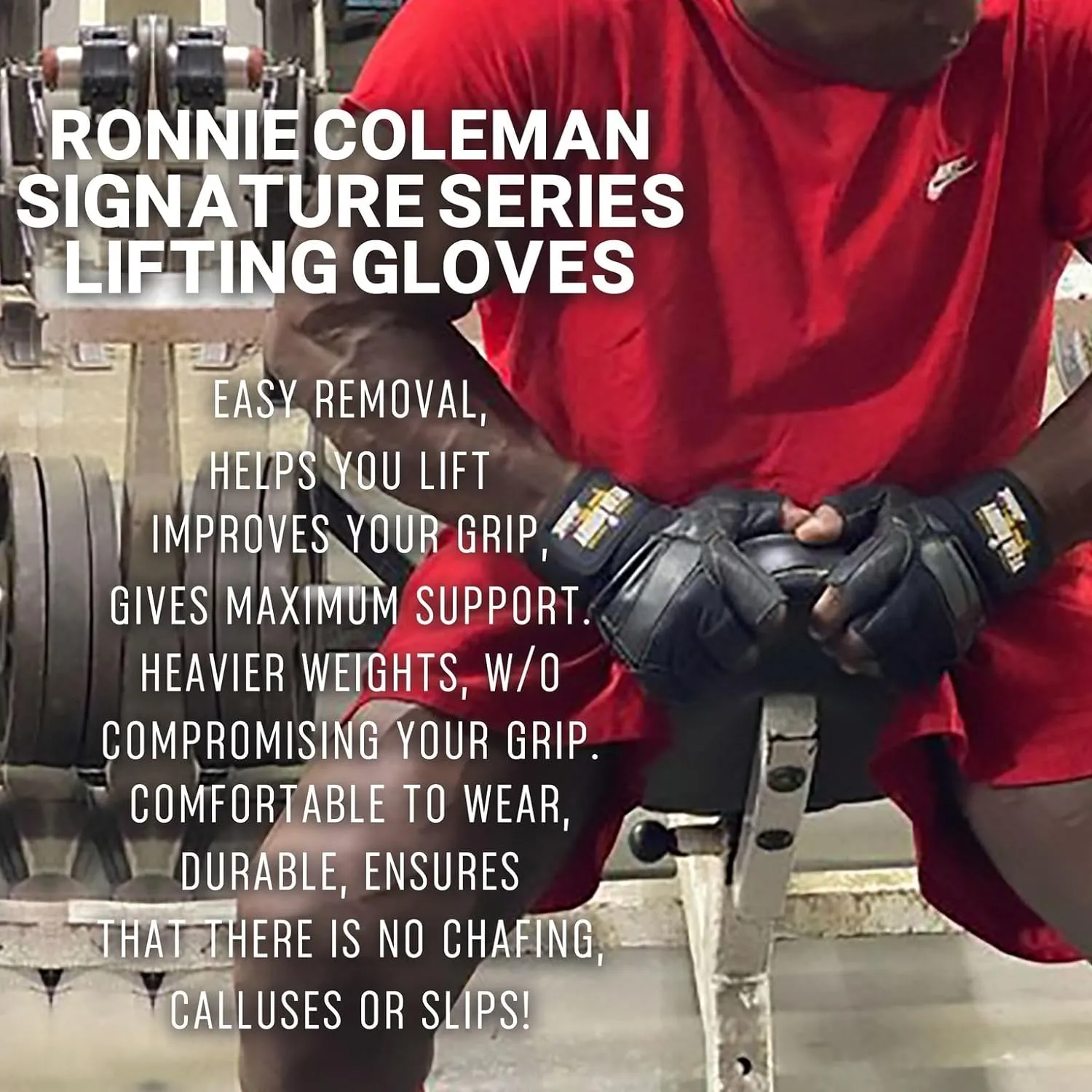 Schiek Ronnie Coleman Signature Series Lifting Gloves - Weight Lifting Grip Gloves