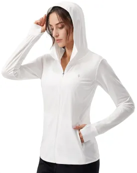 Soothfeel Women's UPF 50  Sun Protection Hoodie Jacket Lightweight Long Sleeve Sun Shirt for Women with Pocket Hiking Outdoor