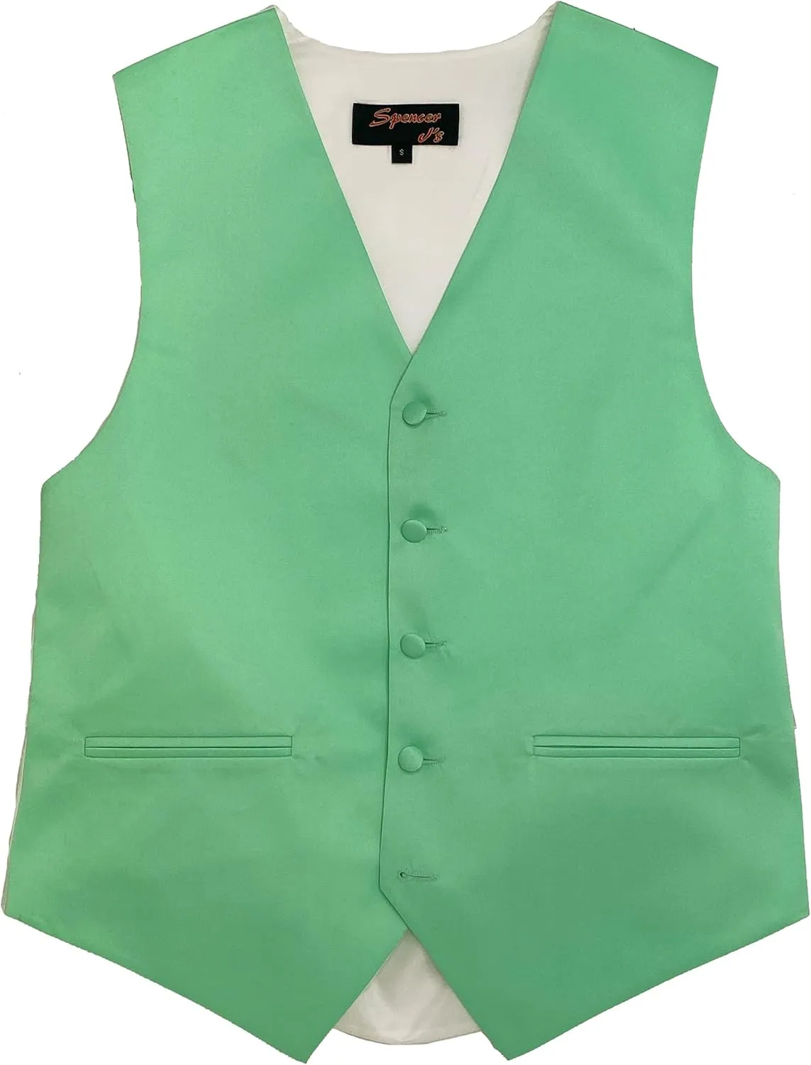 Spencer J's Mens Formal Tuxedo Suit Vest Tie Bowtie and Pocket Square 4 Peace Set Verity of Colors