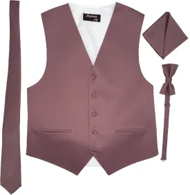 Spencer J's Mens Formal Tuxedo Suit Vest Tie Bowtie and Pocket Square 4 Peace Set Verity of Colors