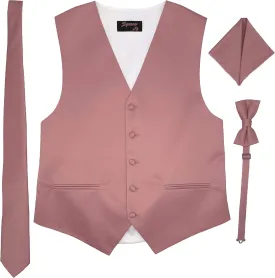 Spencer J's Mens Formal Tuxedo Suit Vest Tie Bowtie and Pocket Square 4 Peace Set Verity of Colors