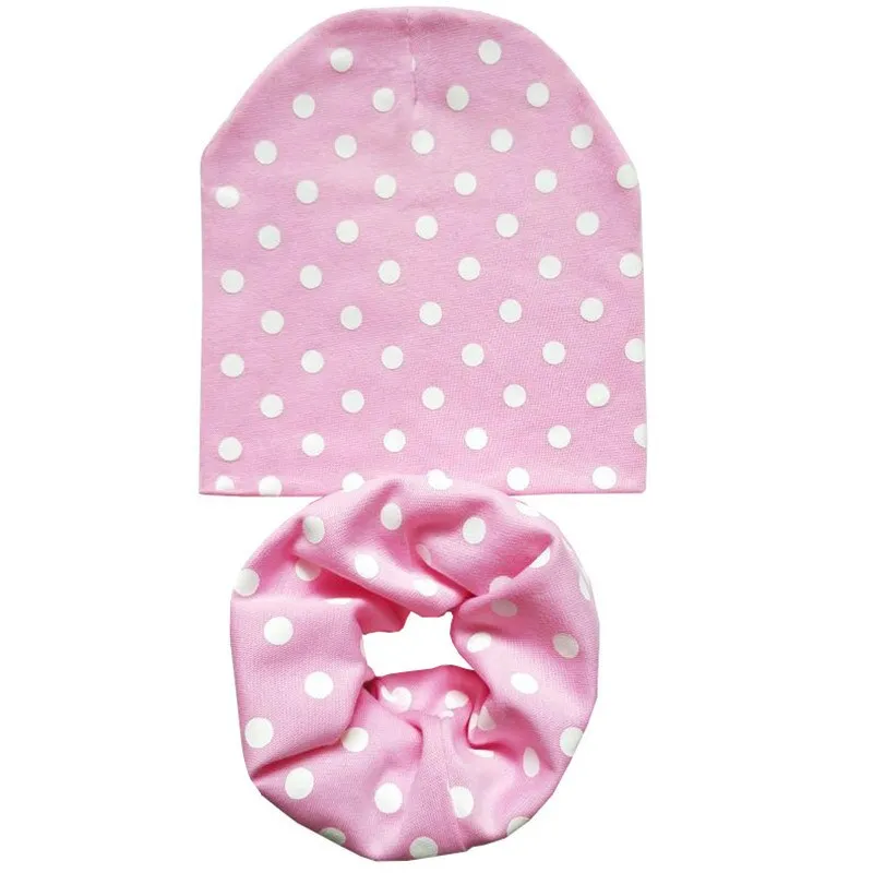 Spring Autumn Winter Cotton Children Hat Cap Set Boys Girls Neck Scarf Warm Cap Kids Beanies Sets Knitted Baby Hat Scarf