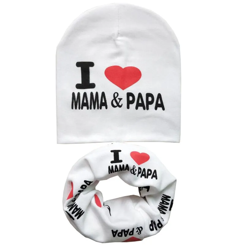 Spring Autumn Winter Cotton Children Hat Cap Set Boys Girls Neck Scarf Warm Cap Kids Beanies Sets Knitted Baby Hat Scarf