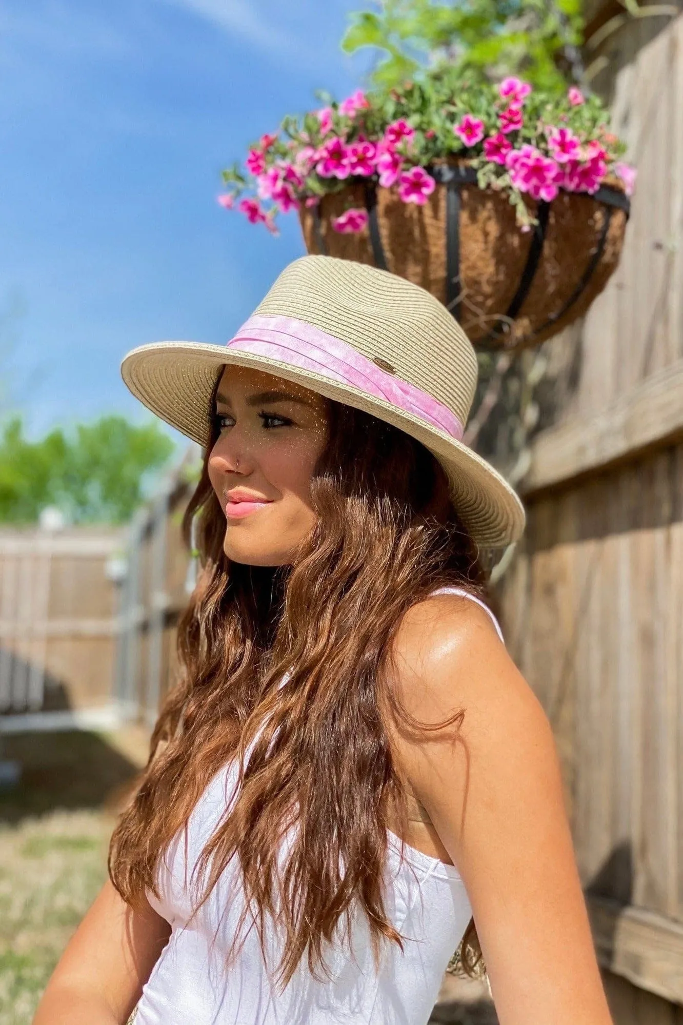 ST850 Tie Dye Band Straw Panama Hat