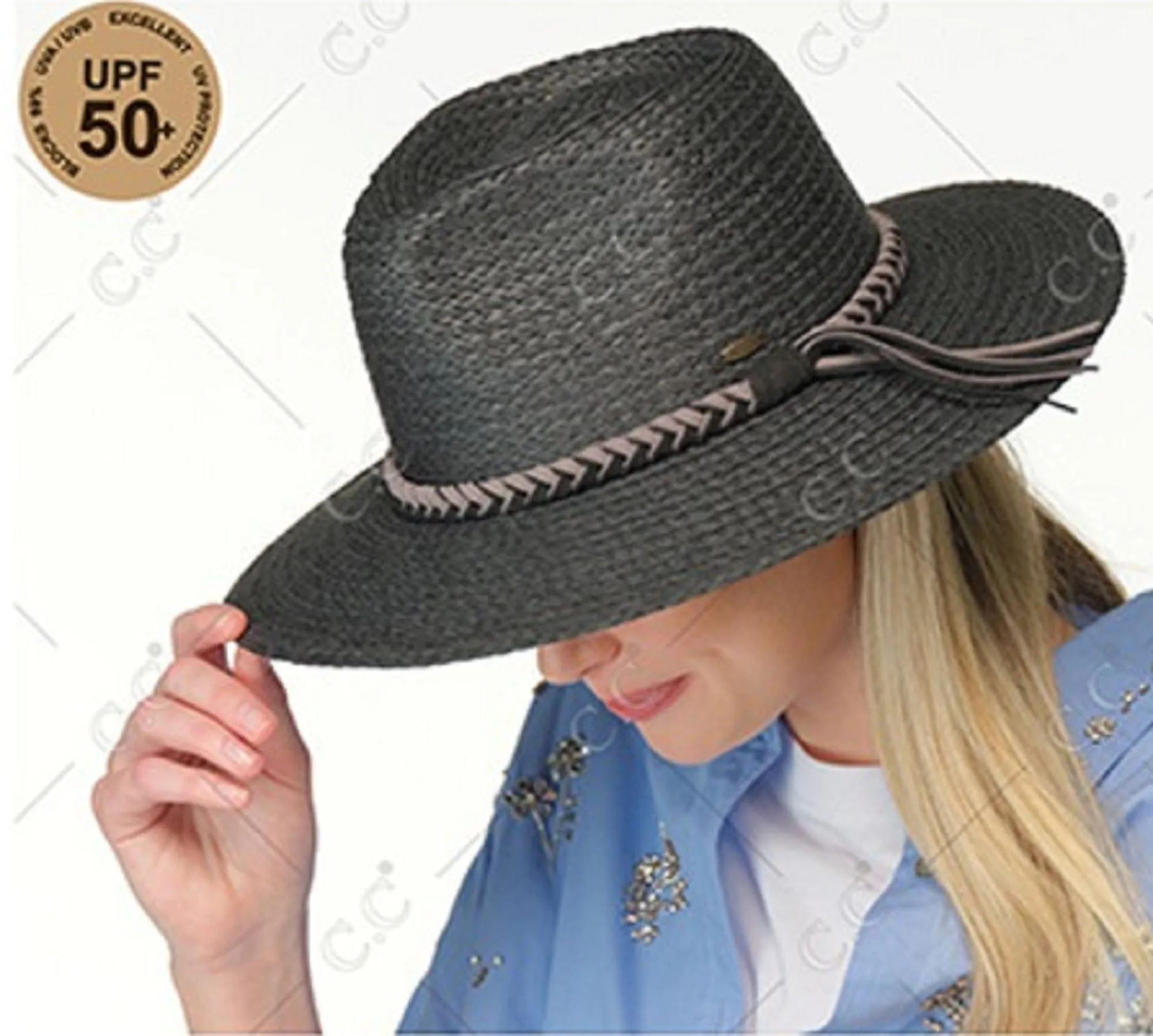 STC05 Braided Band Straw Panama Hat