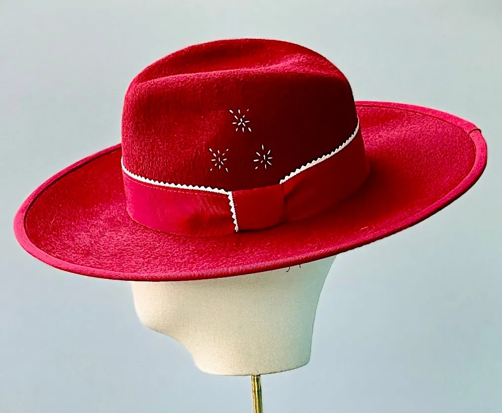 The Mimi Fedora in Cardinal Red
