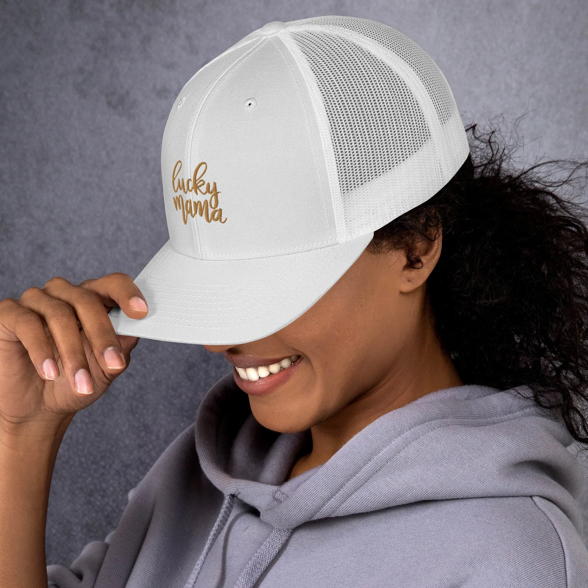 Trucker Cap, Lucky Momma, Embroidered, lioness-love