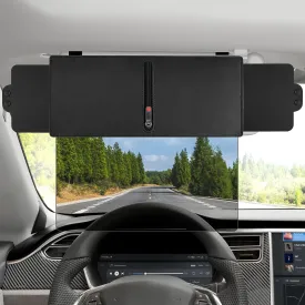 Veharvim Polarized Sun Visor for Car with Zipper Slider, Upgraded UV400 Sun Visor Extension with PC Lens and 2 Side Sunshade, Anti-Glare Visor for Safe Driving,UV-Filtering/Protection (Zipper Slider)
