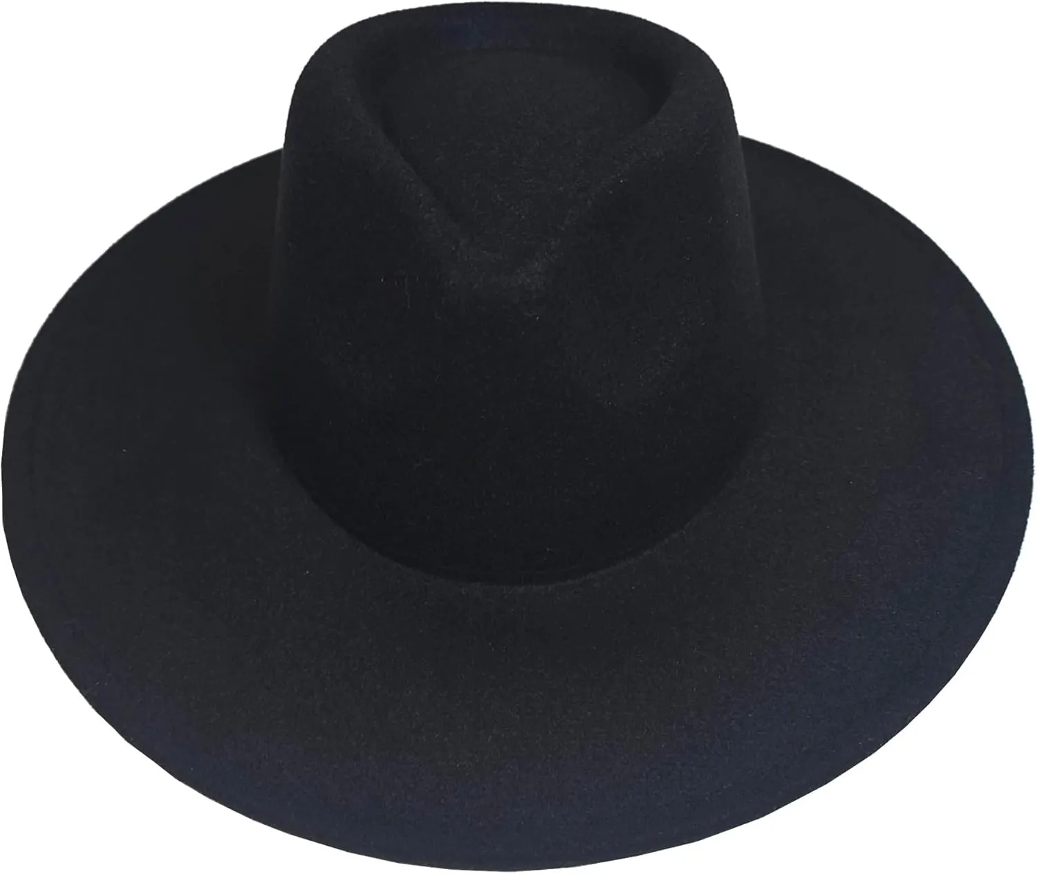 Wide Brim Vegan Felt Rancher Hat - Women, Men, and Kids Fedora Style with Adjustable Inner Drawstring