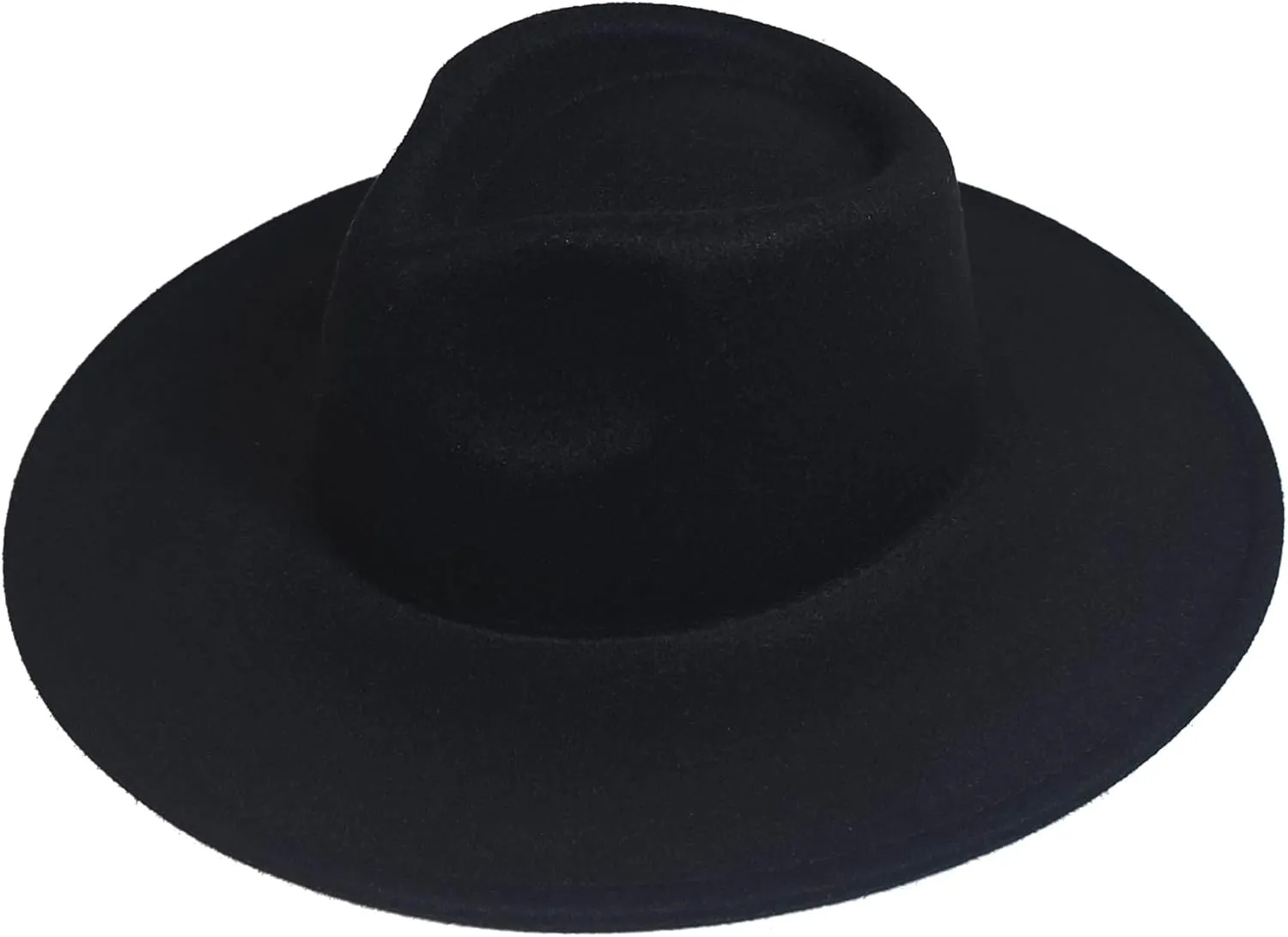 Wide Brim Vegan Felt Rancher Hat - Women, Men, and Kids Fedora Style with Adjustable Inner Drawstring