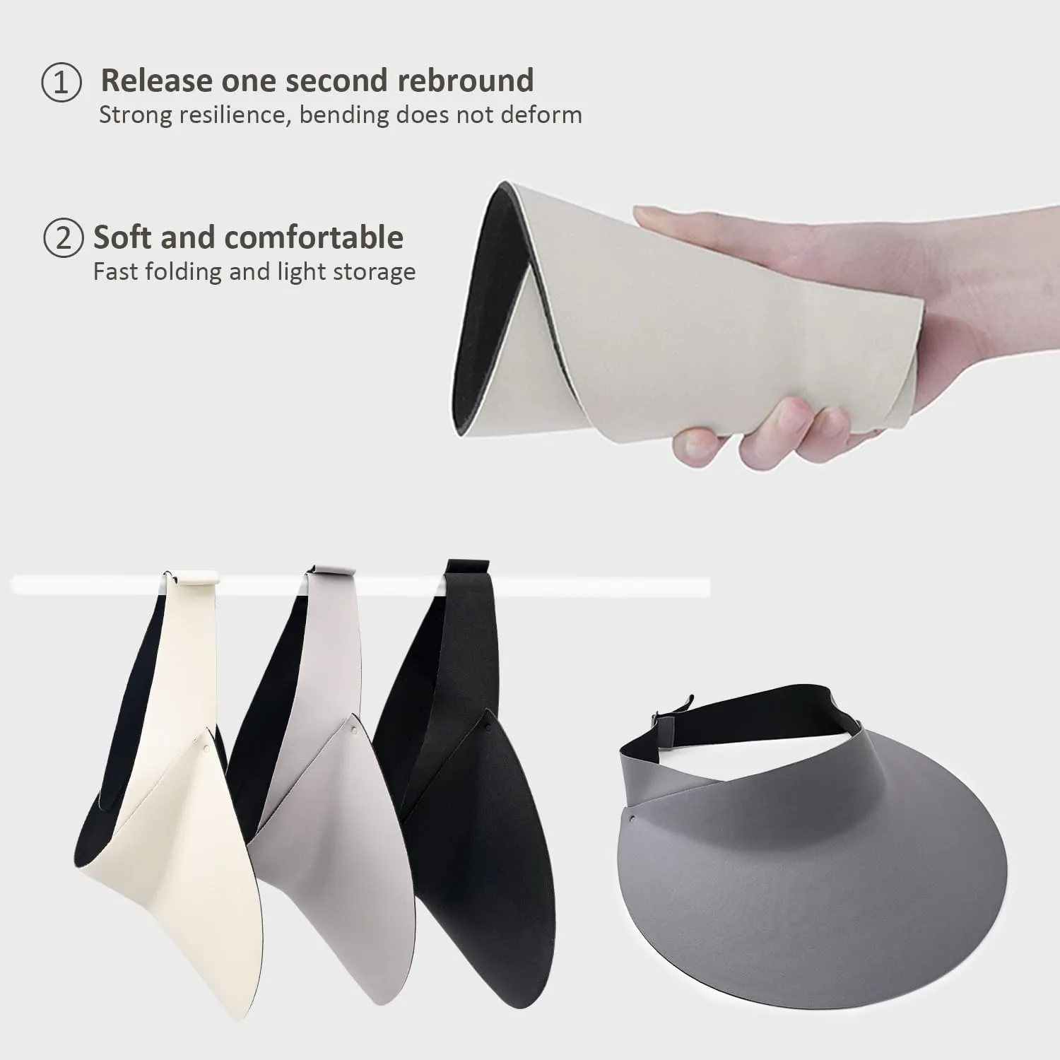 Women Wide Brimmed Non-Trace Ponytail Sunscreen Visor, Foldable Beach Sun Hat with UV Protection for Women Young Girls